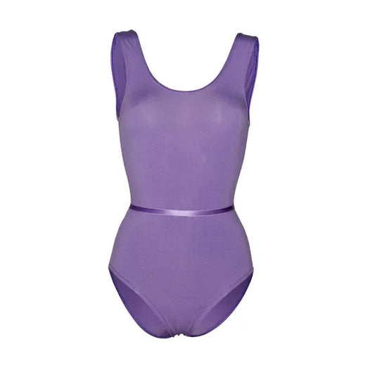 Lavender sleeveless cotton leotard