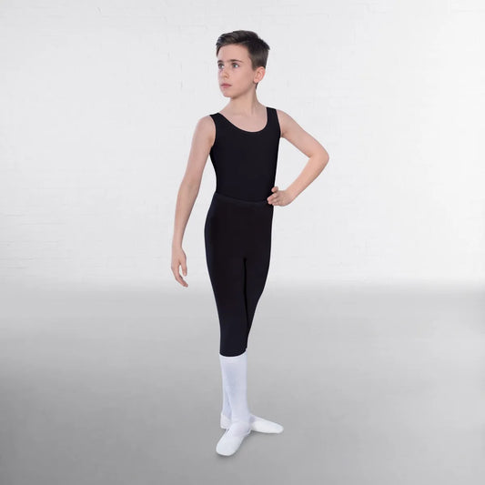 Boys (Acro) black sleeveless scooped neck leotard