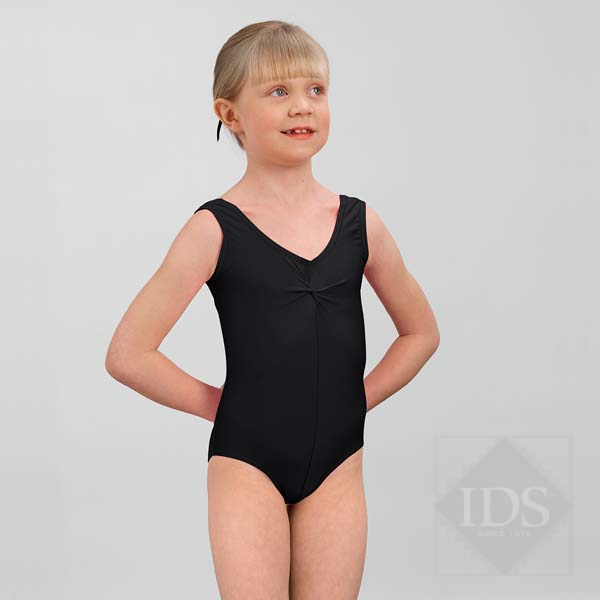 Black ruched front leotard