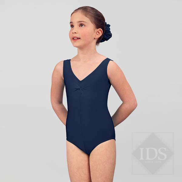 Navy ruched front leotard