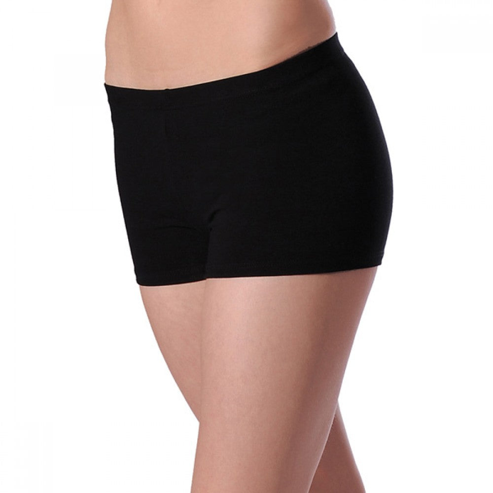 Black cotton hipster hot pants